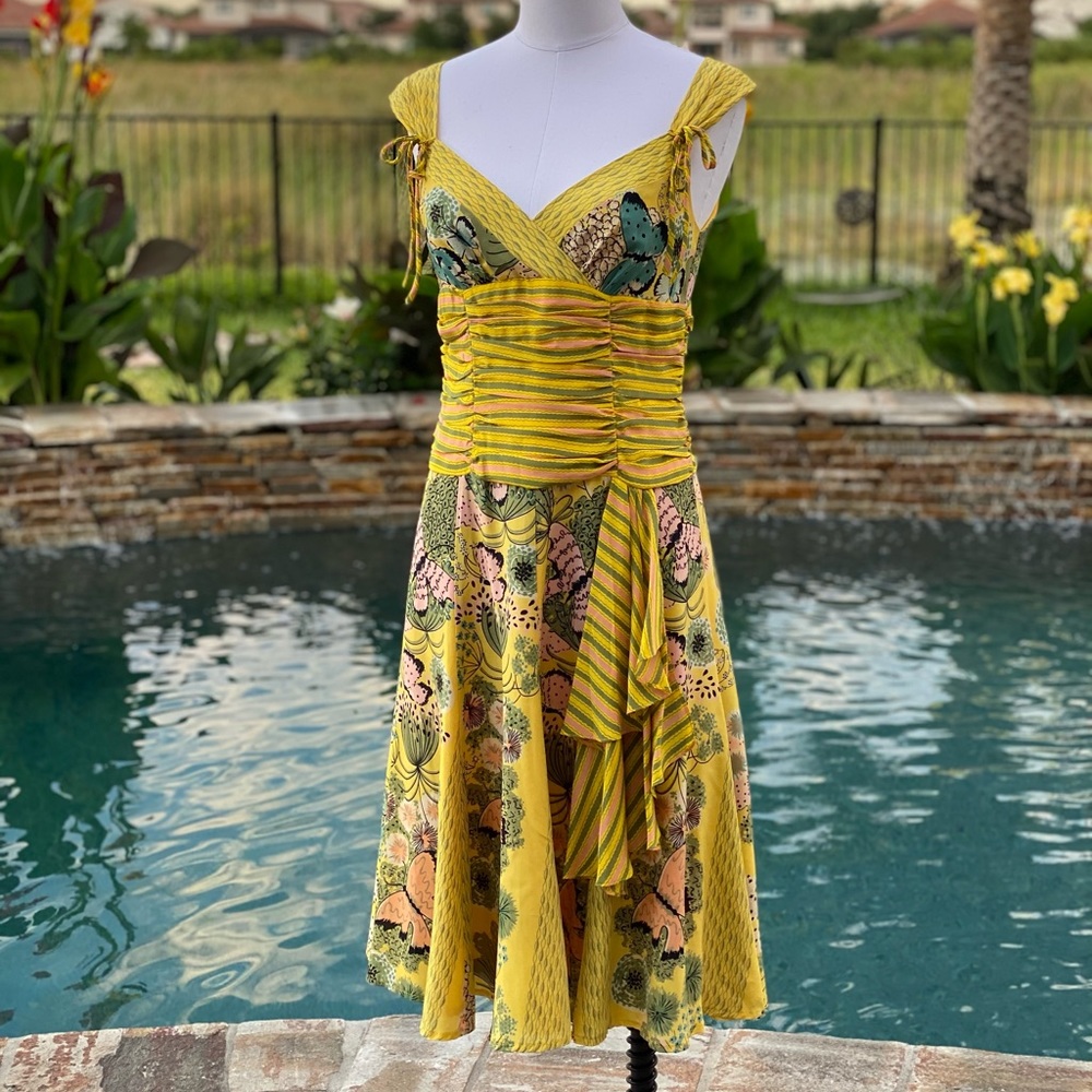 NANETTE LEPORE Yellow Spring Dress Size 4
